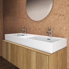 Lavoar dublu pe blat Ideal Standard Atelier Extra 120x45cm doua orificii pentru baterie ( T391301)