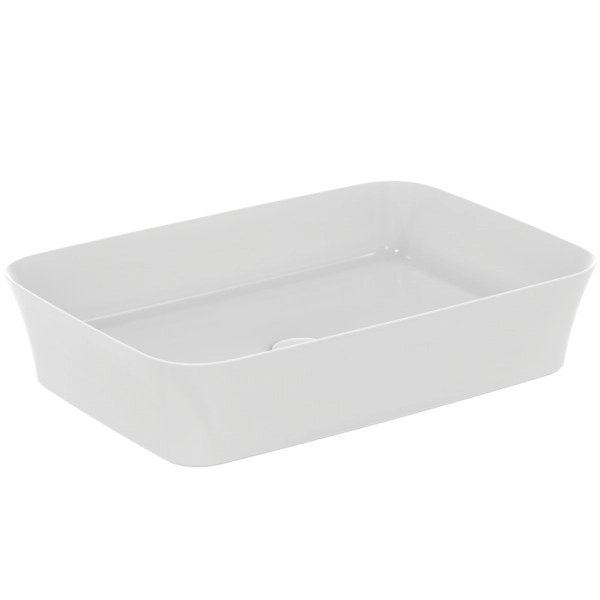 Lavoar pe blat tip bol Ideal Standard Atelier Ipalyss 55x38cm Alb satinat fara preaplin (E2076V1)