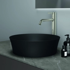 Lavoar pe blat tip bol Ideal Standard Atelier Ipalyss Rotund 40cm fara preaplin Negru Mat E1398V3