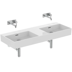 Lavoar dublu pe blat Ideal Standard Atelier Extra 120x45cm fara orificii pentru baterie (T391501)
