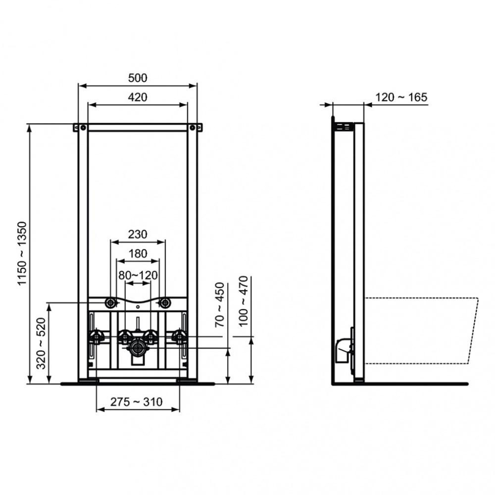 Rama pentru suspendarea Bideu Ideal Standard PROSYS (R016267)