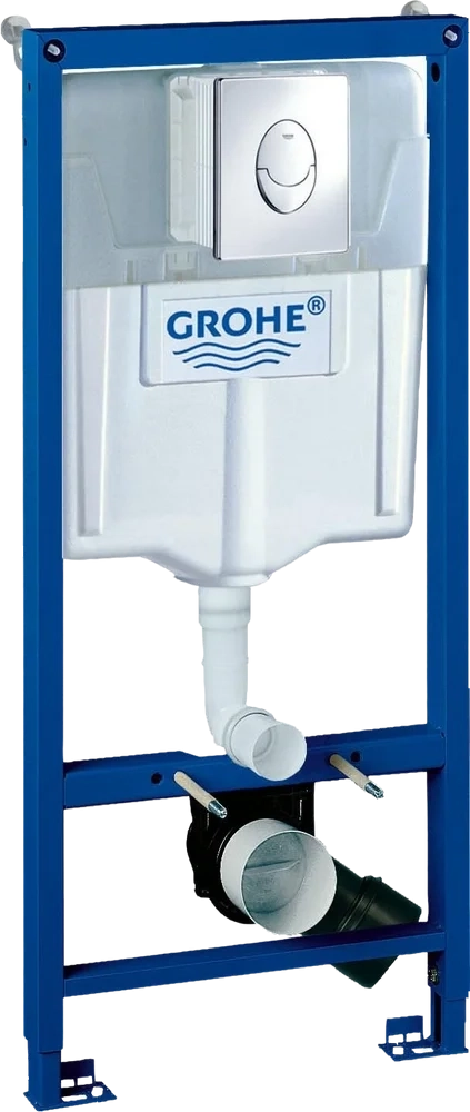 Инсталляция для подвесного унитаза Grohe + хромированная кнопка