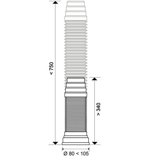 Adaptor flexibil WC Wirquin D110 L750mm(71260201) — 2