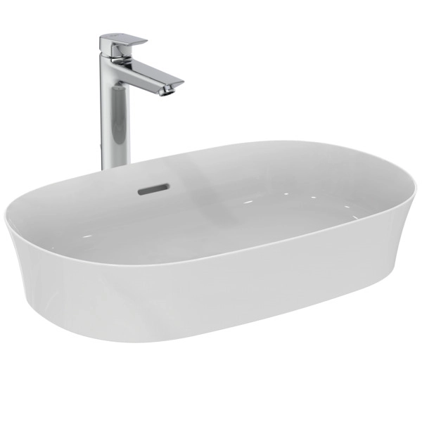Lavoar pe blat tip bol Ideal Standard Atelier Ipalyss Oval 60x38cm cu preaplin (E139701)