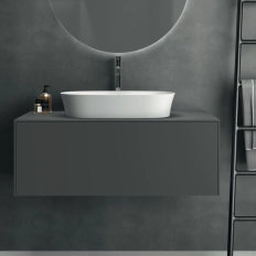 Lavoar pe blat tip bol Ideal Standard Atelier Ipalyss Oval 60x38cm cu preaplin (E139701)