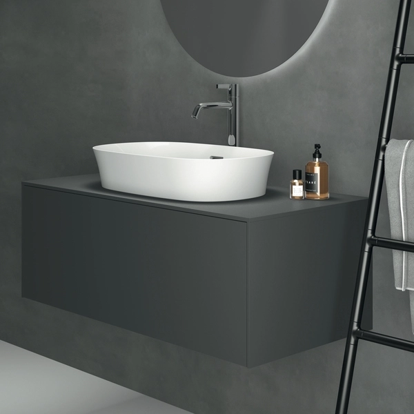 Lavoar pe blat tip bol Ideal Standard Atelier Ipalyss Oval 60x38cm cu preaplin (E139701)