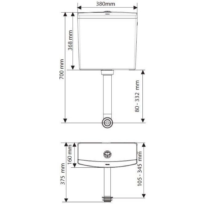 Rezervor WC Wirquin Defi semiinaltime — 2