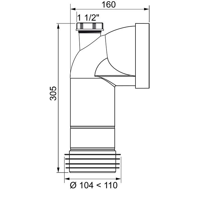 Adaptor WC Wirquin cot scurt D110 (71240001)
