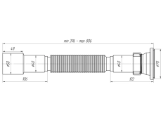 Сифон гофрированный G 106 1 1/240/50
