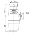 Сифон для умывальника Wirquin Neo 11/4 D32 antivid (30722158)