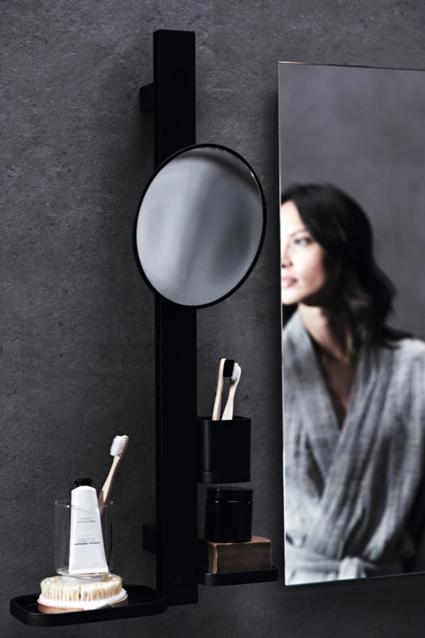 Beauty Bar Ideal Standard S ALU+ Negru Mat (Oglinda 200mm+Polita+Pahar+ suport Prosop) BD589XG — 2