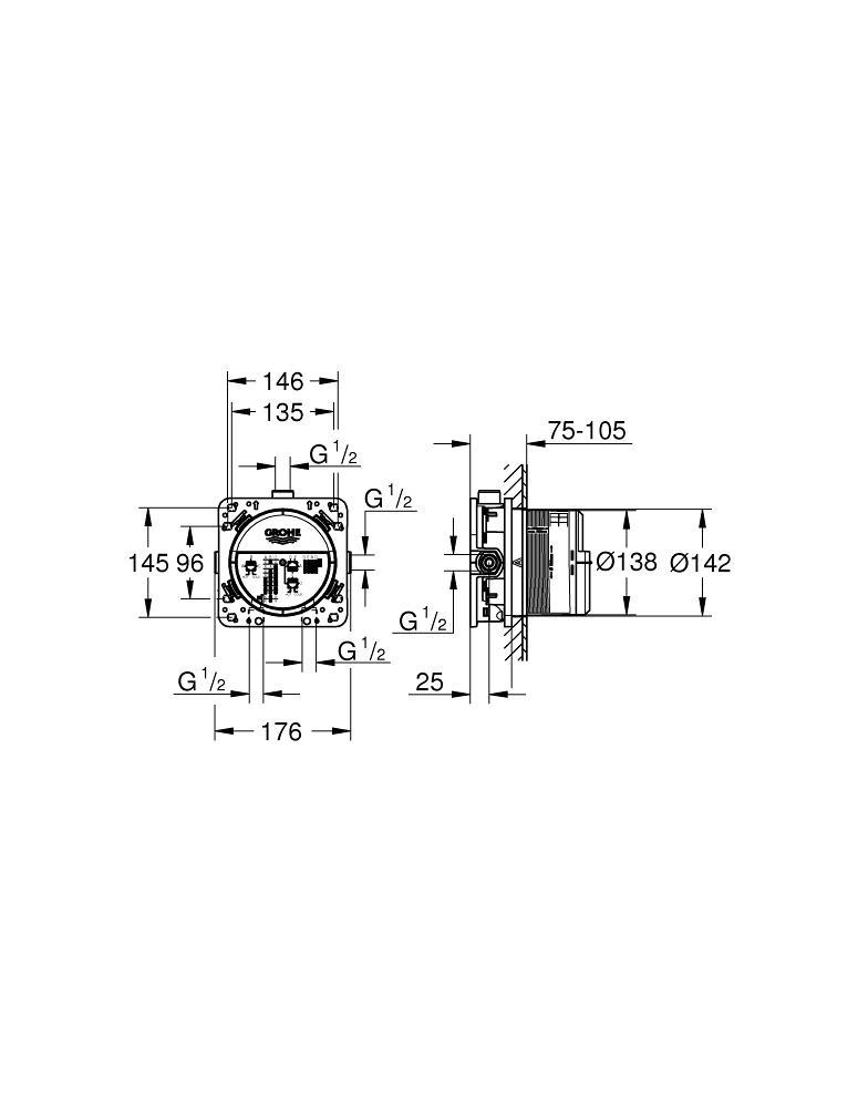 Set instalare baterie duș încastrată Grohe Rapido Smartbox 35600000 — 8