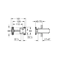 Set instalare baterie încastrată lavoar Grohe 23200002