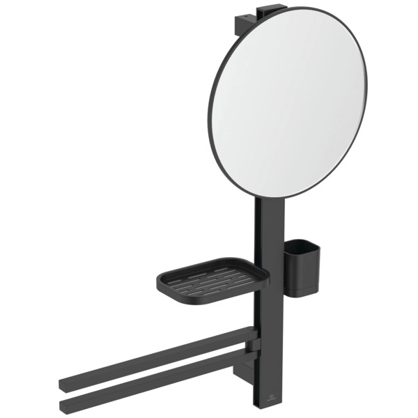 Beauty Bar Ideal Standard M ALU+ Negru Mat (Oglinda 320mm+Polita+Pahar+ suport Prosop) BD588XG