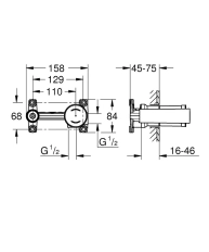 Set instalare baterie încastrată lavoar Grohe 23571000