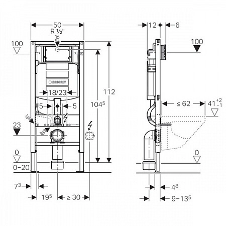 Инсталляция для подвесного унитаза Geberit Duofix Sigma — 2