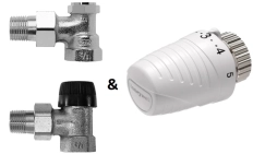 Set robinet tur -retur +cap termostatic 1/2 Pex-Al