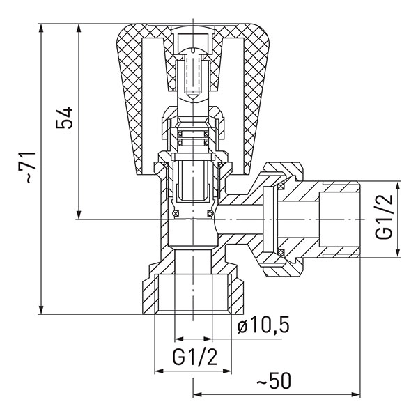 Robinet calorifer coltar Ferro 1/2 tur ZG5Y — 2