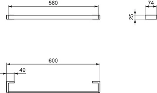 Полотенцедержатель Ideal Standard Atelier CONCA Magnetic Grey T4498A5 — 2
