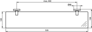 Стеклянная полочка Ideal Standard IOM Negru Mat A9124XG — 3