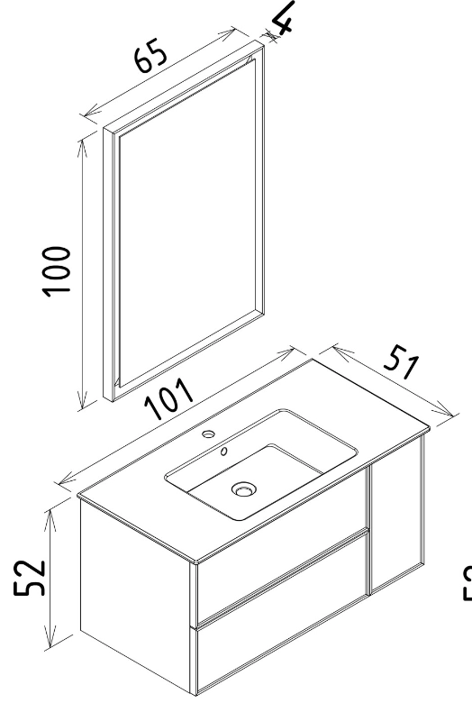Mobilier de baie ORKA Solid 100 Antracit matt — 2