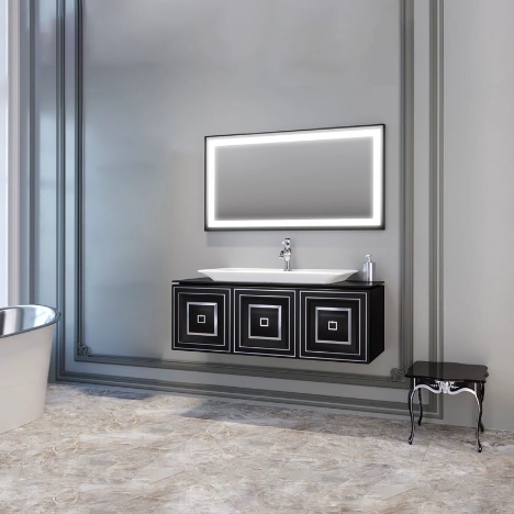Зеркало ORKA Style 120x65 Black Gold TR3005