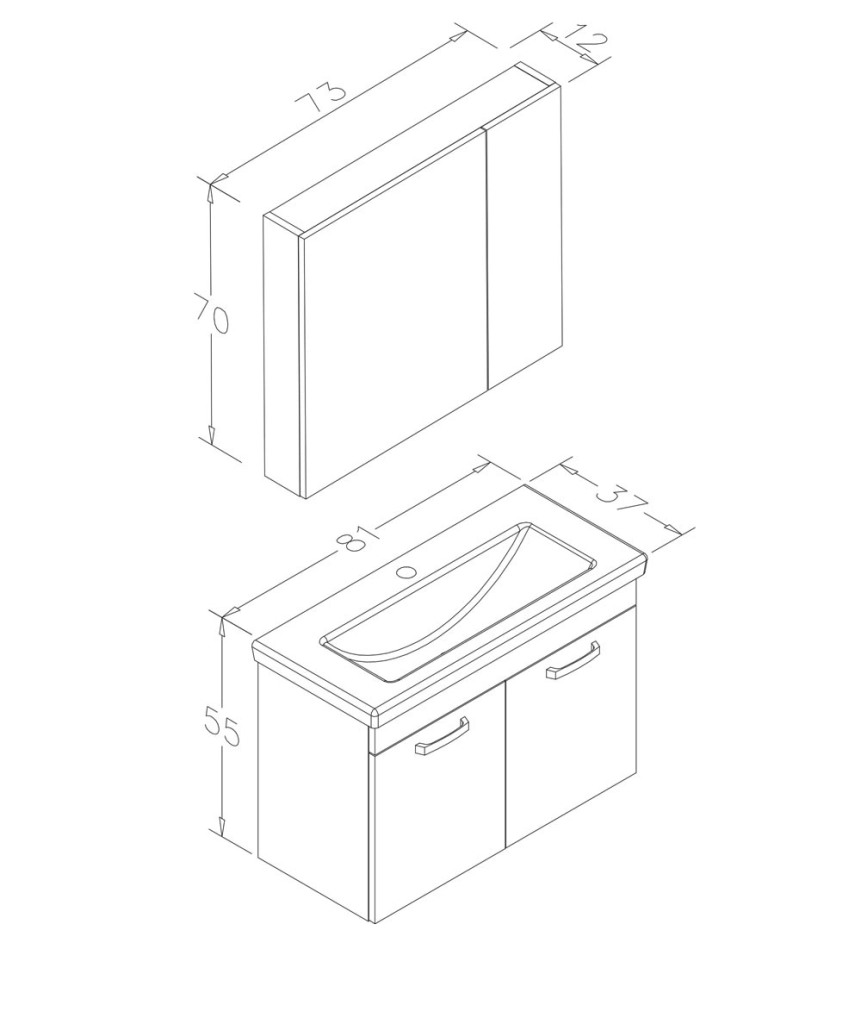 Mobilier de baie ORKA Bafa 81 White