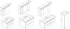 Mobilier de baie ORKA Varna 100 Grey matt