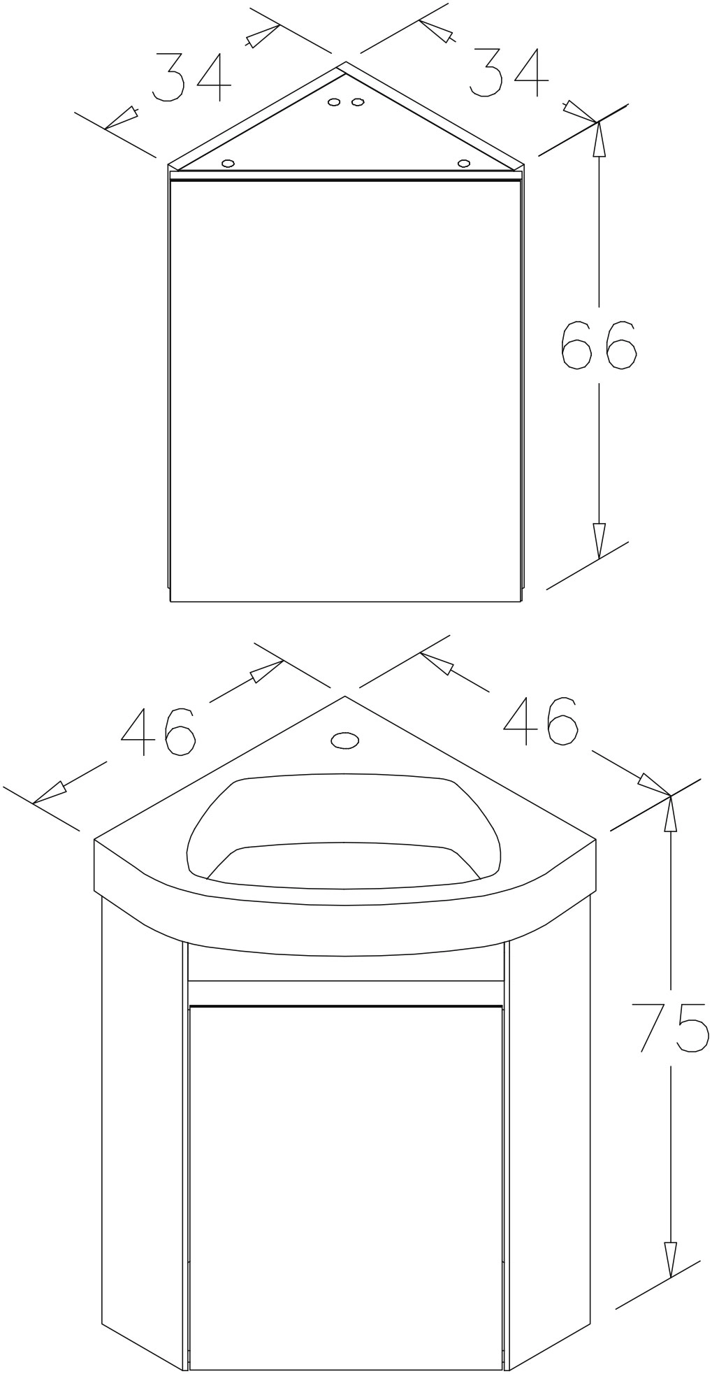 Зеркало ORKA Zag 34x34x65 White — 2