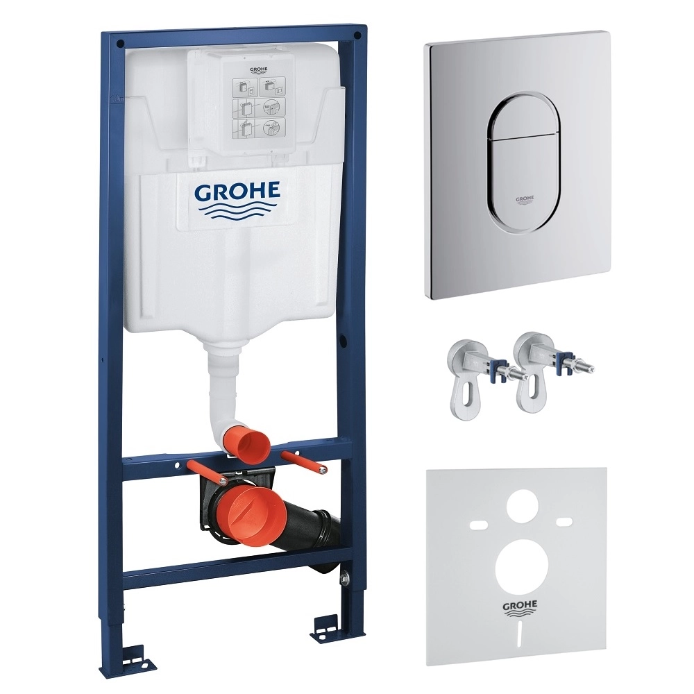 Rama pentru suspendarea WC Grohe + buton oval