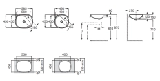 Умывальник врезной ROCA Beyond 585x450 Alb A3270B6000