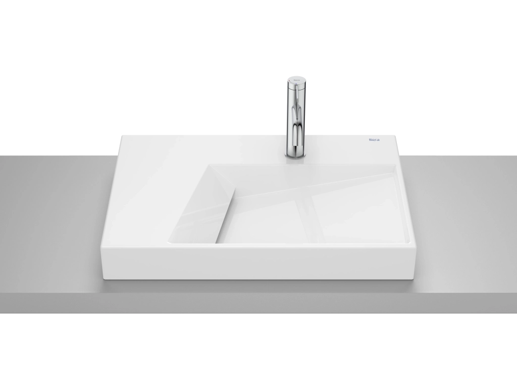 Lavoar pe blat Roca Horizon Geometric 600x420 Alb A32727600B