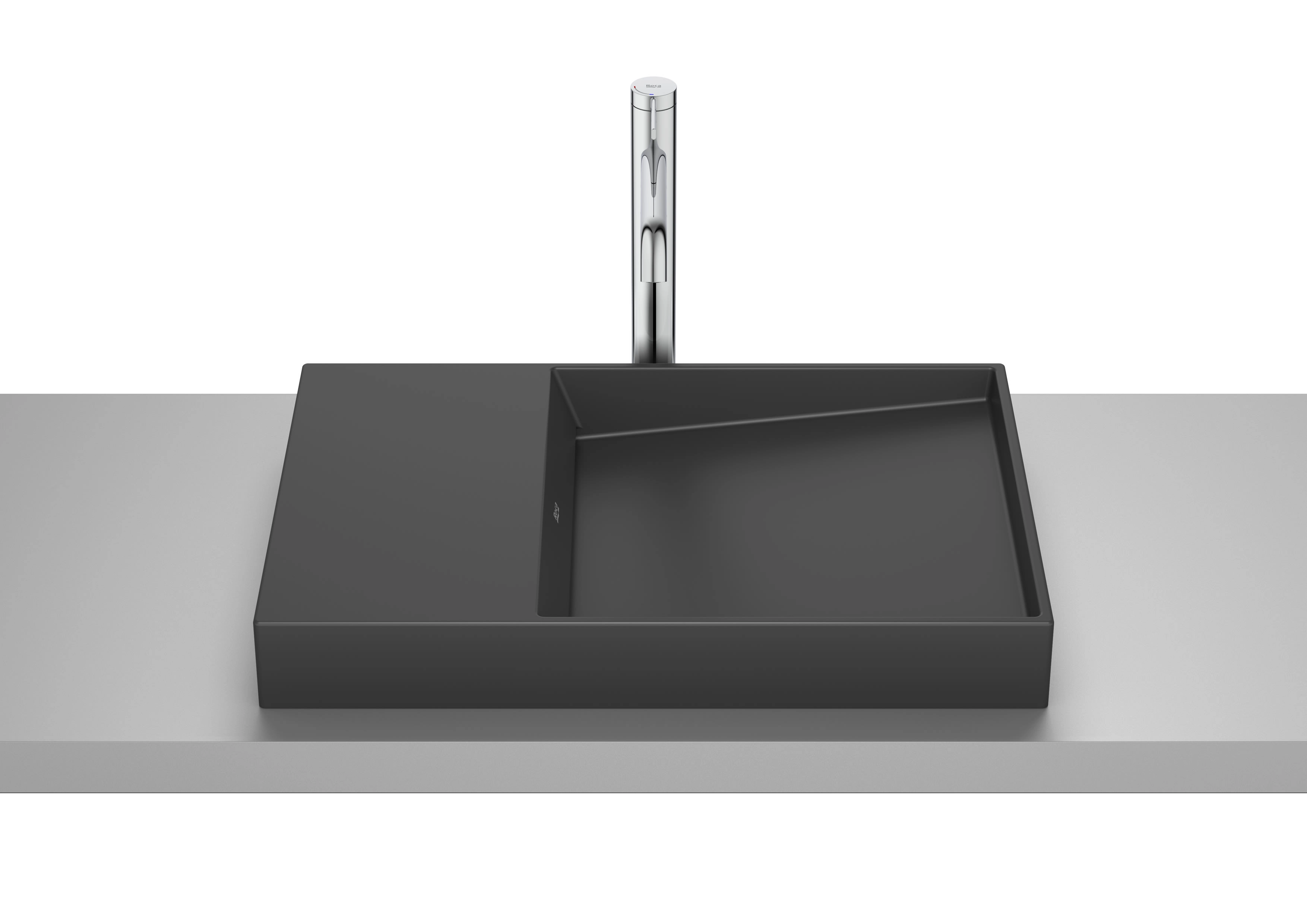 Lavoar pe blat Roca Horizon Dash 60x38 cm Black Mat