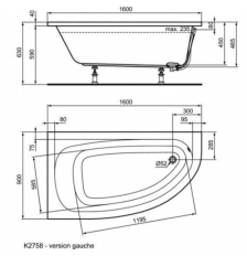 Cada acril Ideal Standard Hotline Offset 160x90 ST K275801