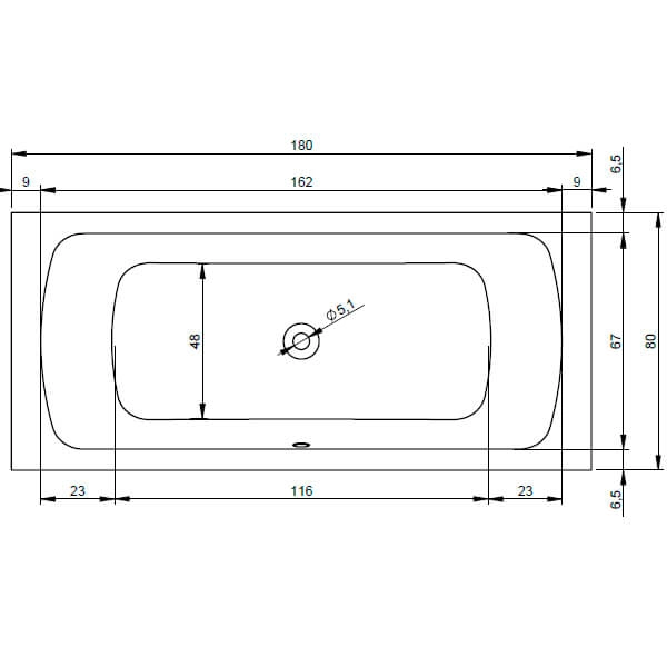 Cada acril Riho Dola S 180x80 — vedere 4