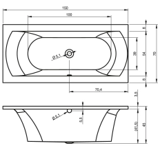 Cada acril Riho Lima 150x70 B049001005