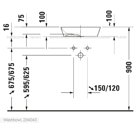 Умывальник накладной Duravit Cape Code Square 43x43 cm Белый Матовый — 3