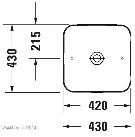 Умывальник накладной Duravit Cape Code Square 43x43 cm Белый Матовый — 2