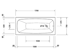 Ванна Duravit Aurena DuroCast 170 x 75