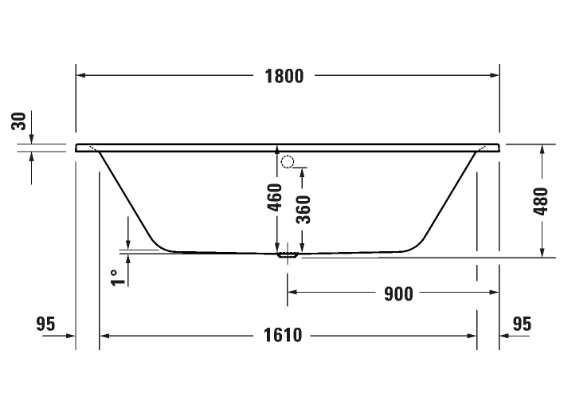 Cada Duravit Aurena DuroCast 180 x 80