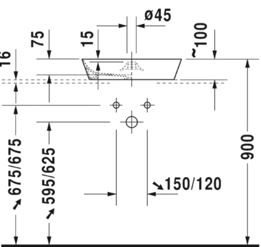 Умывальник накладной Duravit Cape Code Round 48 cm — 2