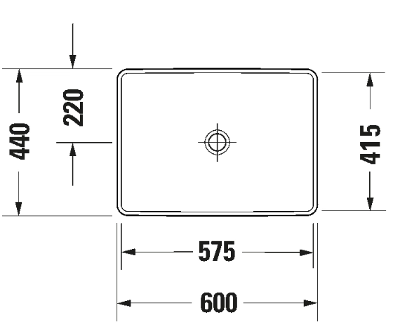 Lavoar in blat Duravit D-Neo 600mm x 440mm 0358600079