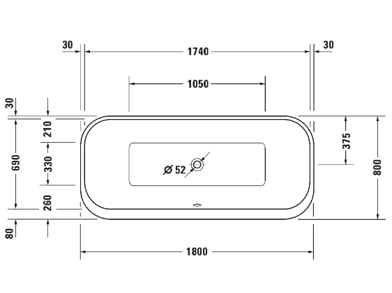 Ванна Freestanding Duravit Happy D.2 180 x 80