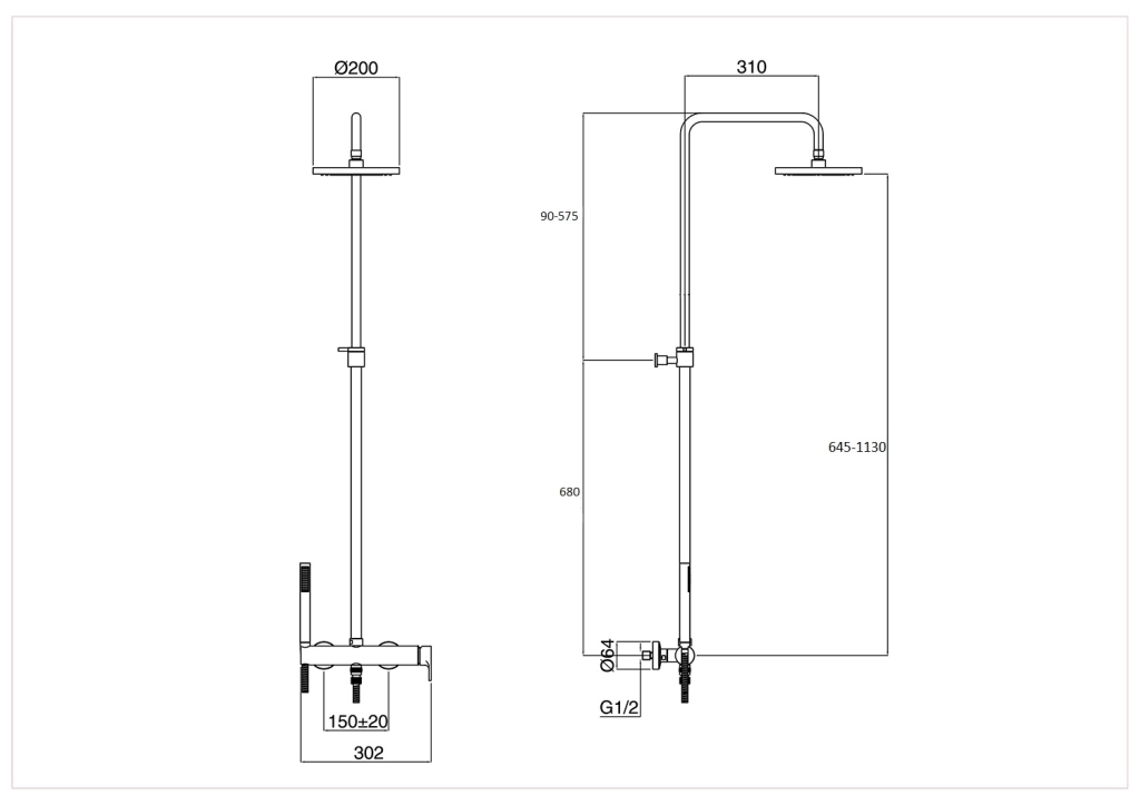 Душевая система Bugnatese Simple 6642C White
