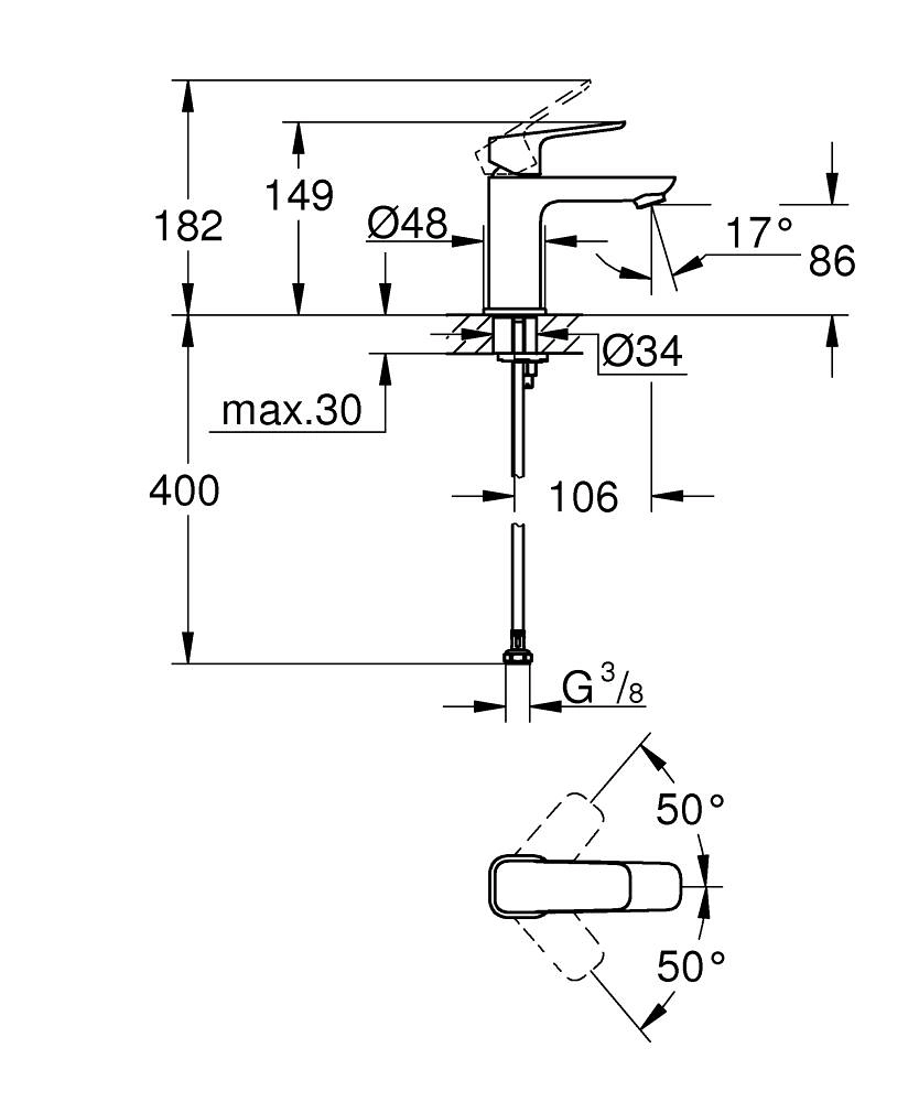 Baterie lavoar Grohe Cubeo S 1016992430