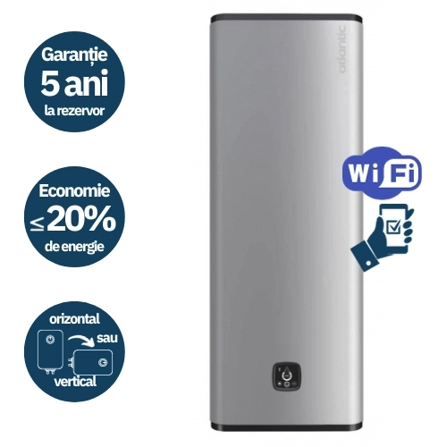 Электрический бойлер плоский Atlantic Vertigo Steatite Wi-Fi 80 Л Silver