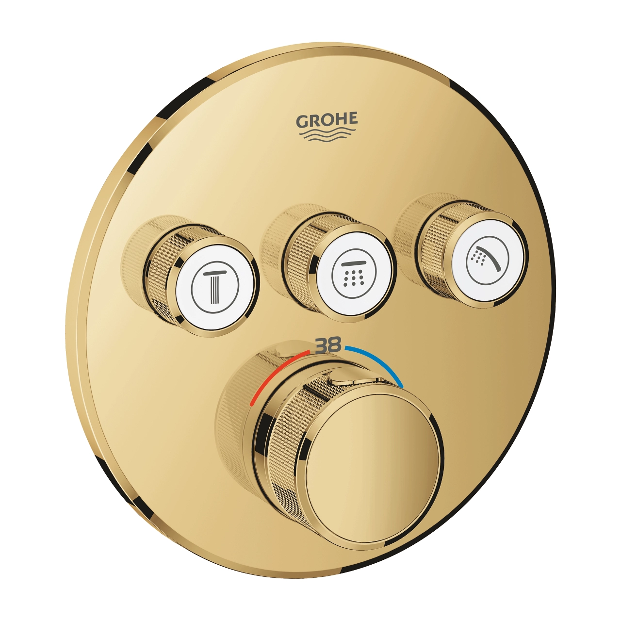 Baterie duș încastrată termostatată 3 cai Grohe Grohtherm Smartcontrol Cool Sunrise