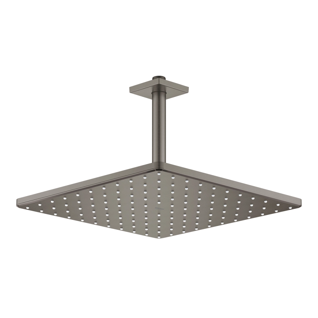 Pălărie duș cu braț Grohe Rainshower Mono Cube Brushed Hard Graphite 26566AL0 31x31 cm