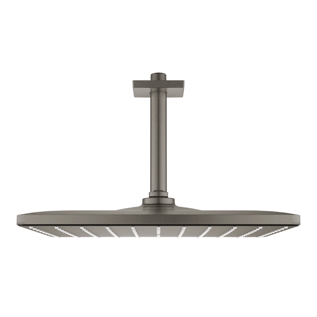 Pălărie duș cu braț Grohe Rainshower Mono Cube Brushed Hard Graphite 26566AL0 31x31 cm