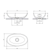 Lavoar pe blat OMNIRES SHELL M+ 60 x 35 cm SHELLUNBM